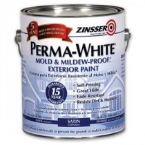 Zinsser 1 gal. Perma-White Mold and Mildew-Proof White Satin Exterior Paint (Case of 4) - 3101