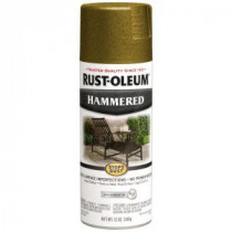 Rust-Oleum Stops Rust 12 oz. Gold Protective Enamel Hammered Spray Paint (6-Pack) - 7210830