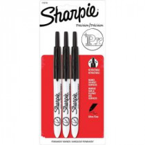 Sharpie Black Retractable Ultra Fine Point Permanent Marker (3-Pack) - 1735793