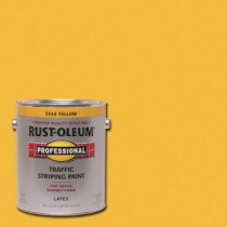 Rust-Oleum Professional 1 gal. Yellow Flat Traffic Striping Paint (Case of 2) - 2548402