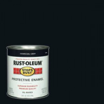 Rust-Oleum Stops Rust 1 qt. Charcoal Gloss Protective Enamel Paint (Case of 2) - 7784502