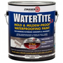 Zinsser WaterTite 1 gal. LX Low VOC Mold and Mildew-Proof White Water Based Waterproofing Paint (2-Pack) - 270267