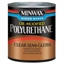 Minwax 1 qt. Semi-Gloss Water Based Oil-Modified Polyurethane (4-Pack) - 63020