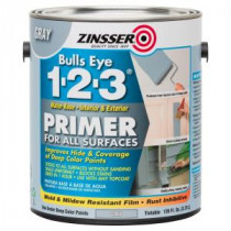 Zinsser 126 oz. Bulls Eye 1-2-3 Water-Based Interior/Exterior Gray Primer and Sealer (Case of 2) - 285085