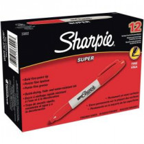 Sharpie Red Super Permanent Marker (Box of 12) - 33002